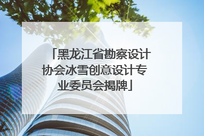 黑龙江省勘察设计协会冰雪创意设计专业委员会揭牌